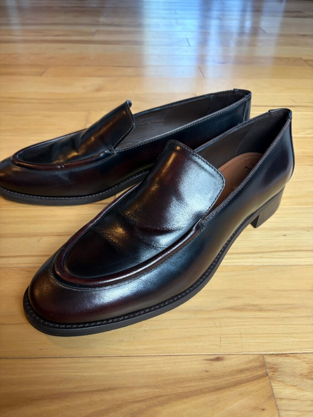 Aquatalia Sinita Loafer Espresso Brown Leather Size 12 EUC Box Included
